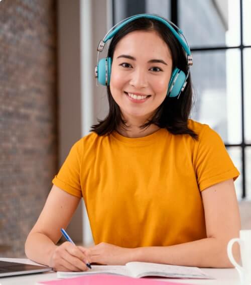 Student studying