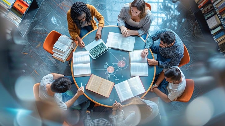 Students studying